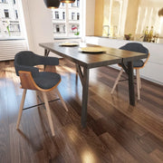 Sedie da Pranzo 2 pz Grigio Scuro in Legno Piegato e Tessuto 241687