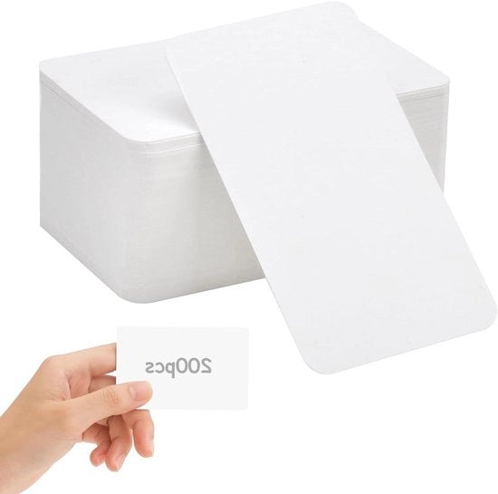 Carte di carta bianca 200 pezzi carta kraft 9 x 5,5 cm - carte di indice, carte da gioco, biglietti da visita.