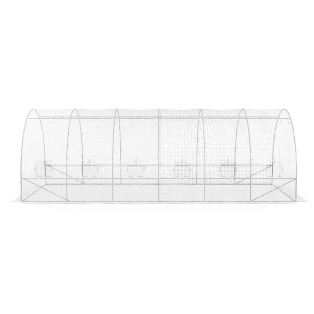 ProBache - Telone di ricambio per serra da giardino a tunnel da 18 m² (6 x 3 x 2 m), anti-UV, con porta e finestre, modello CRIMÉE, bianco