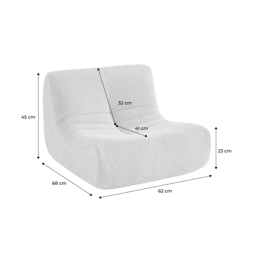 Poltroncina per bambini in tessuto bouclé testurizzato, 1 posto, beige