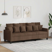 Divano a 3 Posti Marrone 180 cm in Tessuto 359278