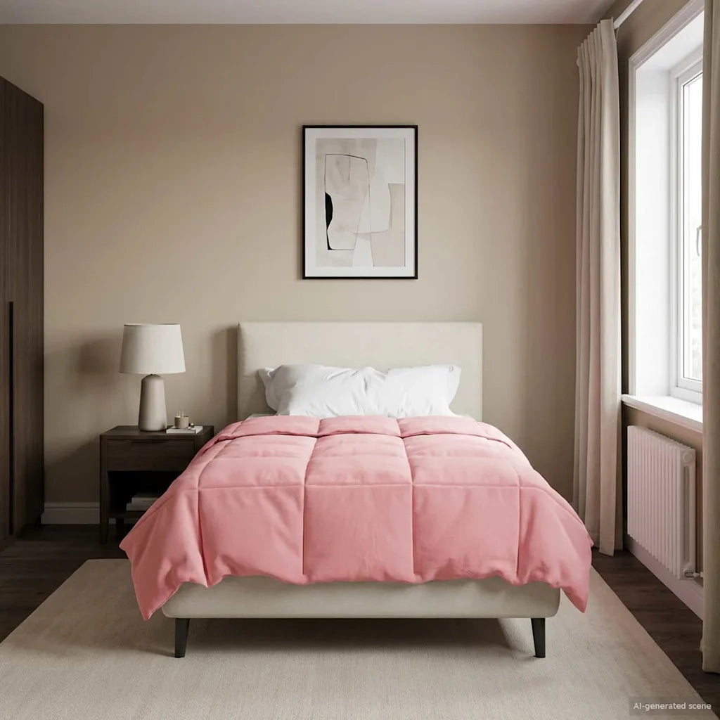 Duvet Estivo Trapuntato Rosa 140 x 200 cm Microfibra