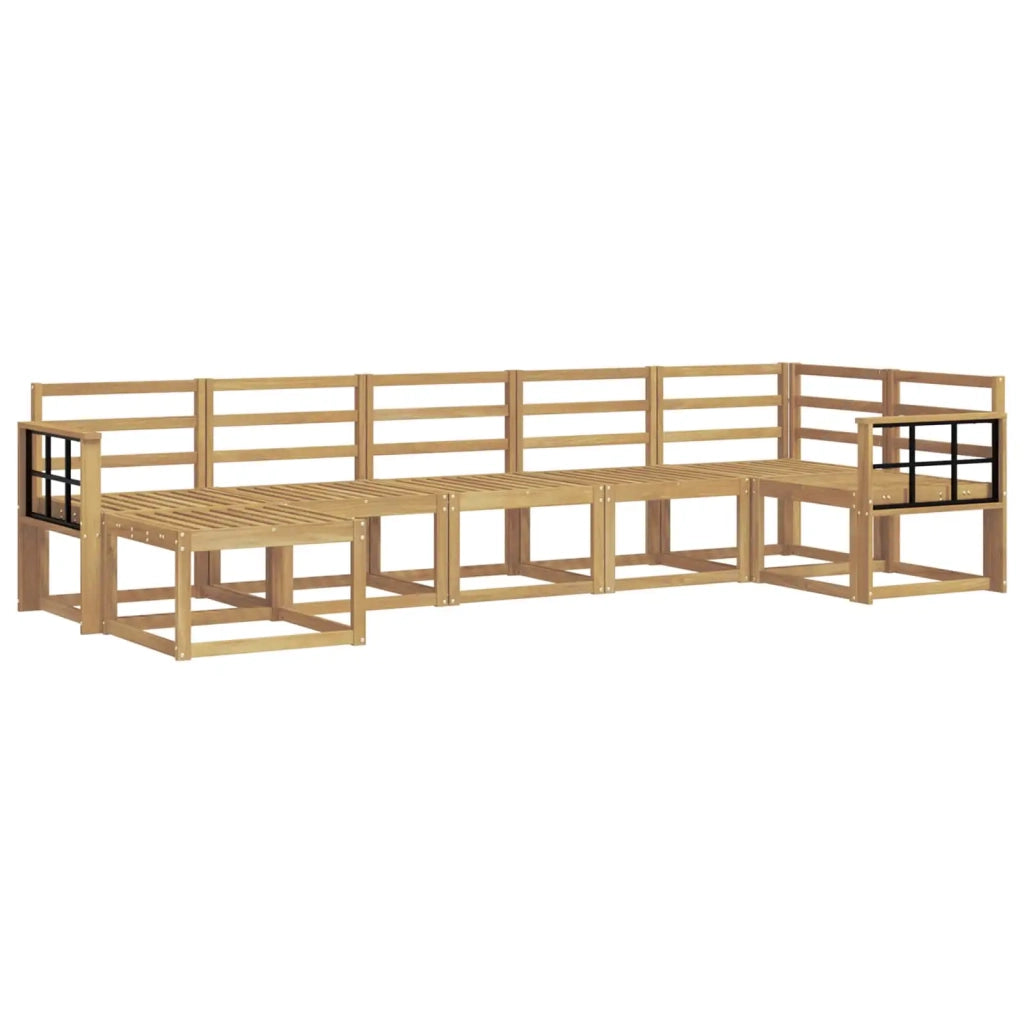 Set di divani da esterno 7 pcs Bianco Legno di Acacia Massello 3387953