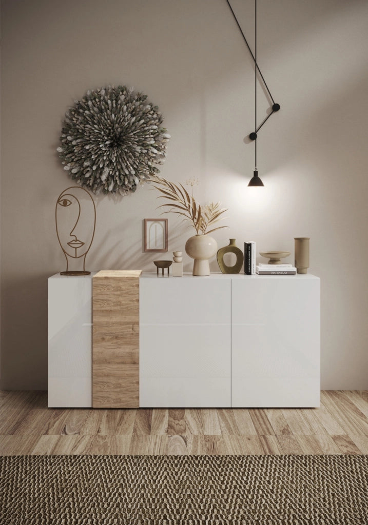Buffet 3 ante MACON bianco/rovere miele
