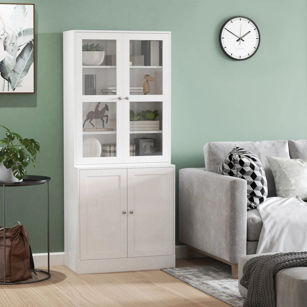 Libreria con 4 Ante e Ripiani Regolabili ¨C Xylo ¨C Bianco 76x40x178,5 cm