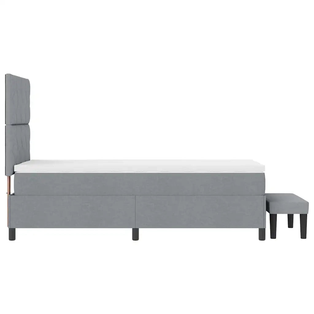 Letto a molle con materasso Grigio chiaro 90 x 200 cm Tessuto 3344114