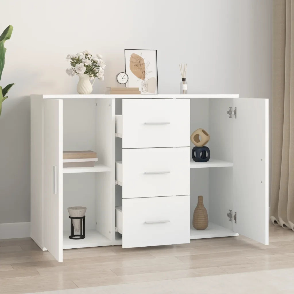 Credenza Bianca 91x29,5x65 cm in Legno Multistrato 823342
