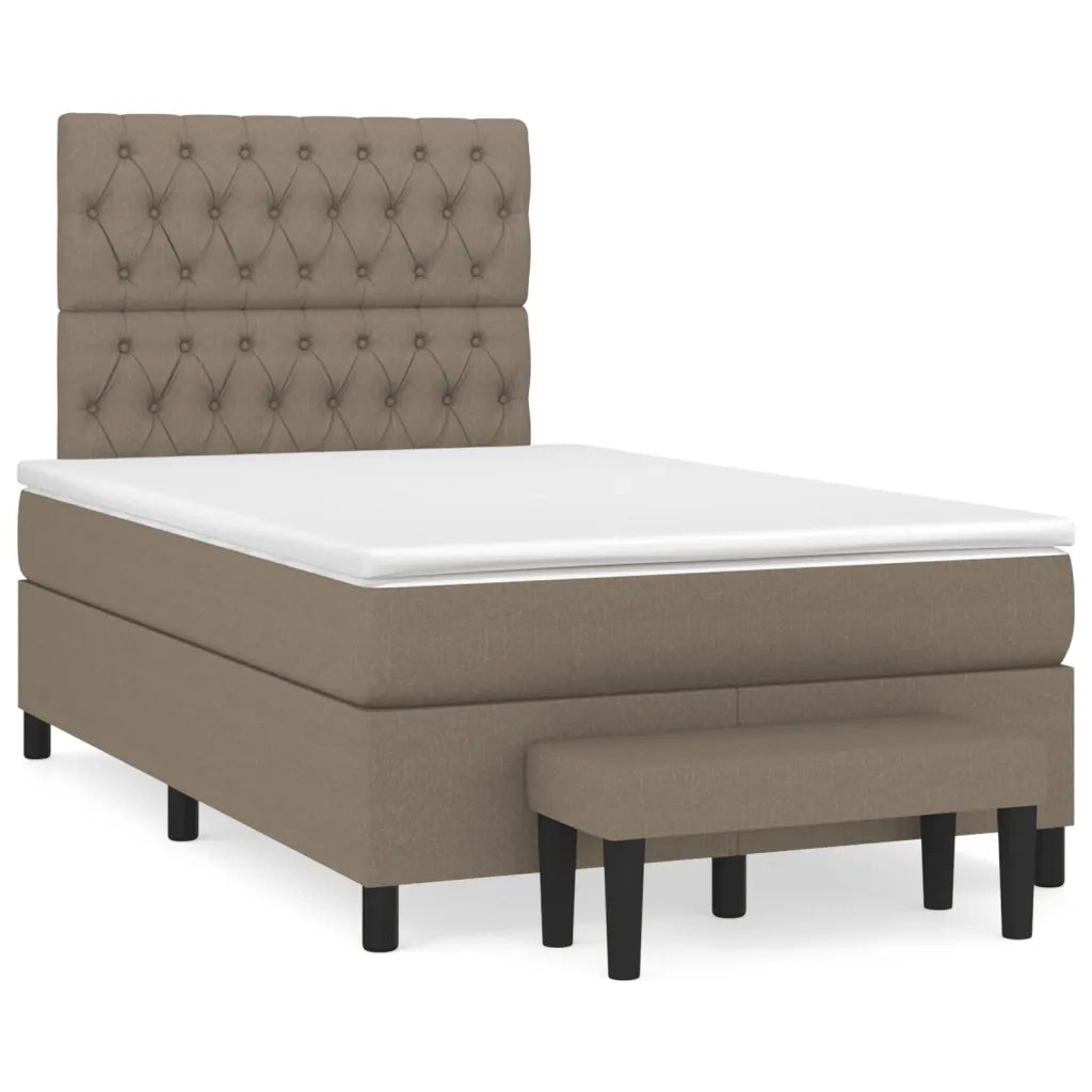 Giroletto a Molle con Materasso Tortora 120x200 cm in Tessuto 3136825