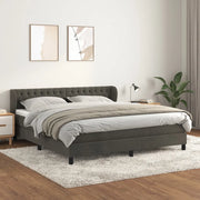 Giroletto a Molle con Materasso Grigio Scuro 160x200 cm Velluto cod mxl 37959