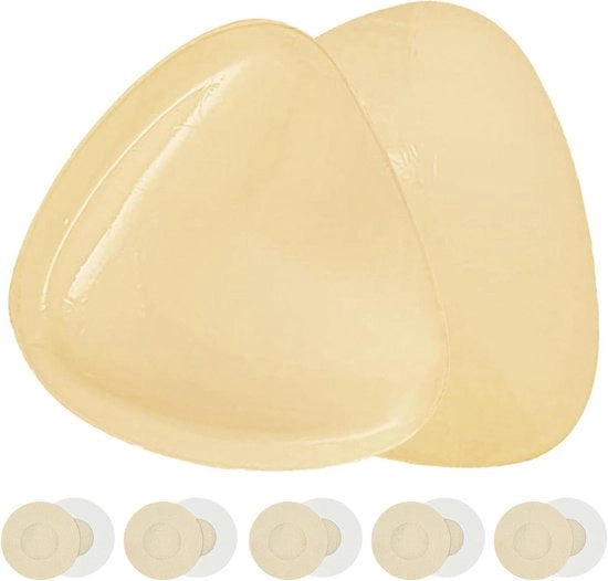 Pads per Pettorale in Silicone con Adesivi Autoadesivi per Pettorali Push-Up - Fissaggio per Viti - Per Donne e Ragazze