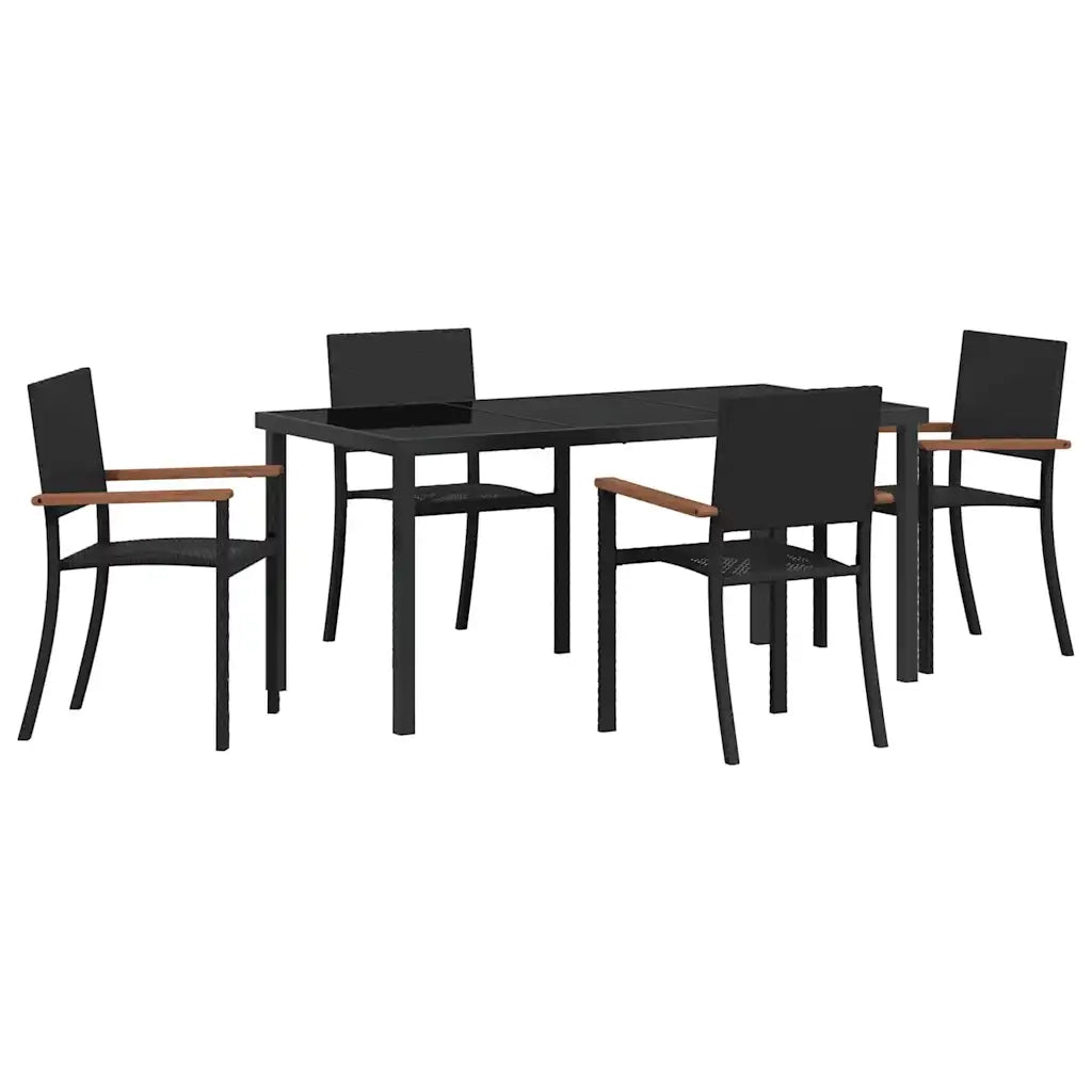 Set da Pranzo per Giardino 5 pcs Nero 3379418