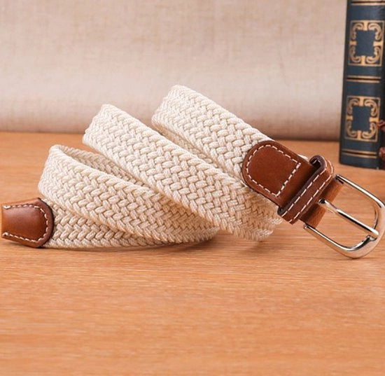 Cinturino elastico tessuto - Cinturino intrecciato - Cinturino elastico - Bianco