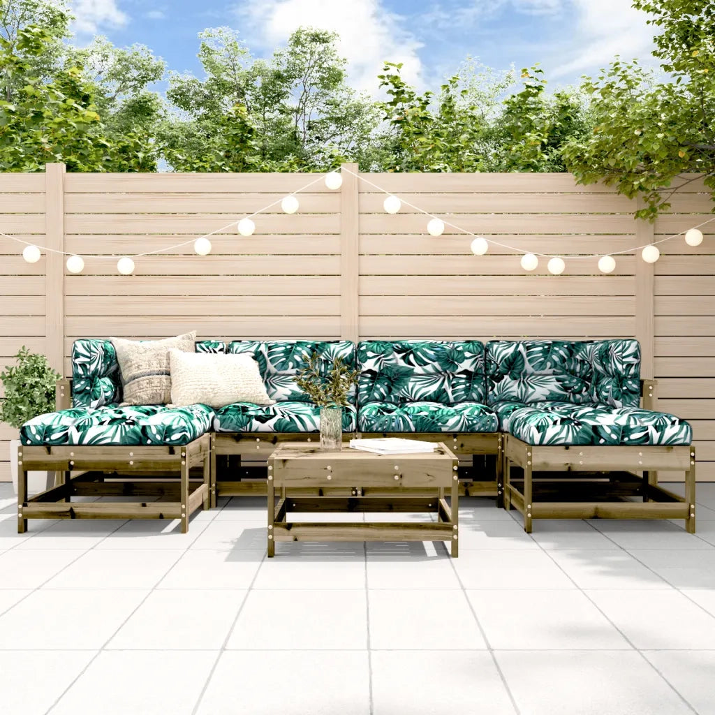 Set Divani da Giardino 7pz con Cuscini Legno Impregnato di Pinocod mxl 100485