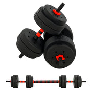 Set di manubri 2 in 1 con 12 pesi e asta di collegamento ¨C zephmum ¨C Nero + Rosso
