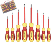 Set di viti aeree isolate a 8 pezzi con valigetta - 1000 volt, punte magnetiche