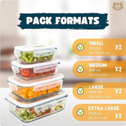 Contenitori di Stoccaggio Alimentare in Vetro - Set di Contenitori di Stoccaggio Alimentare in Vetro