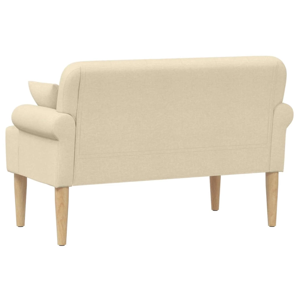 Loveseat con bottoni imbottiti Crema 120 x 65 x 79 cm Tessuto 42041816