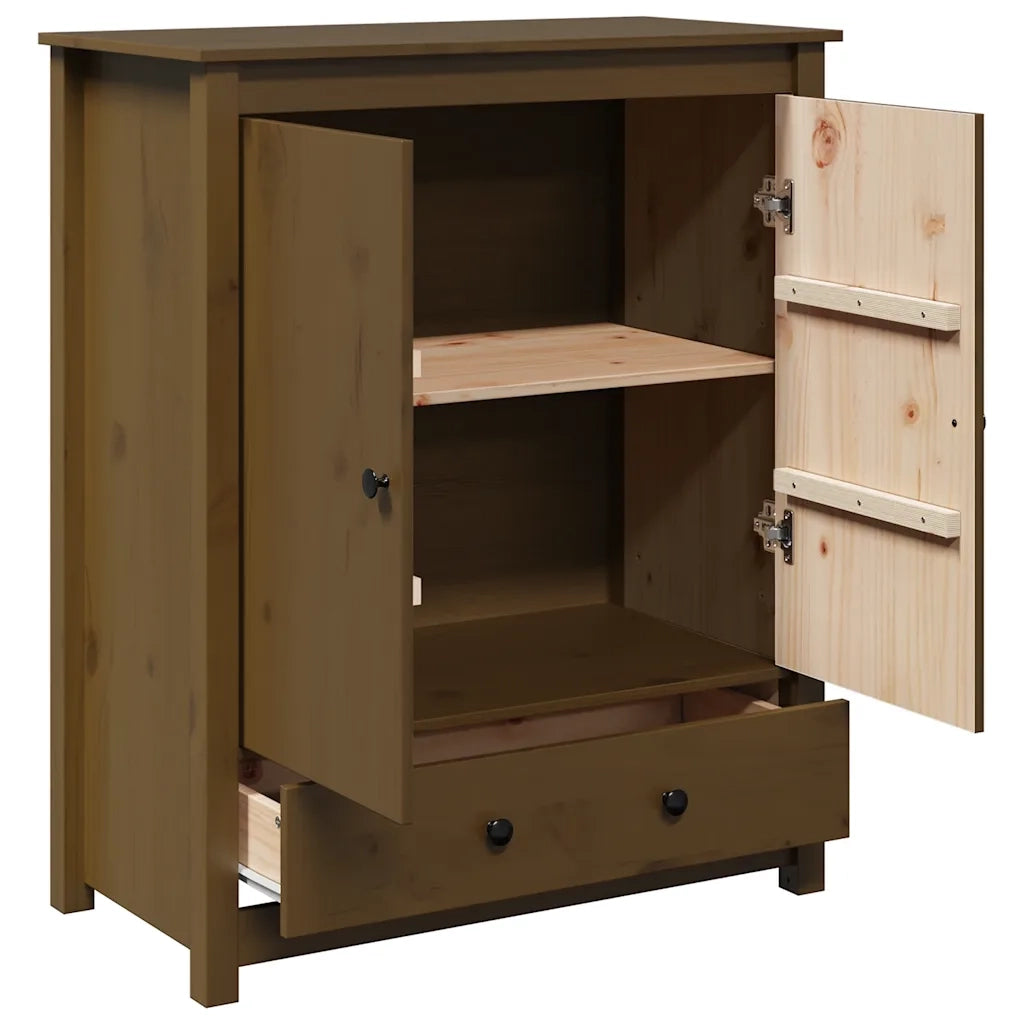 Credenza Marrone Ambra 83x41,5x100 cm in Legno Massello di Pino 823517