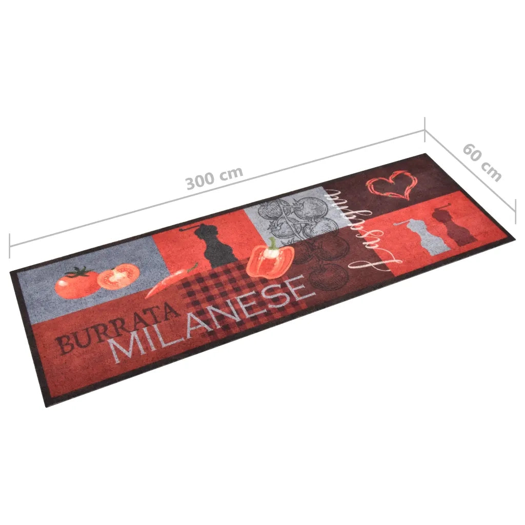 Zerbino | Tappetino da Cucina Lavabile Pomodori 60x300 cm