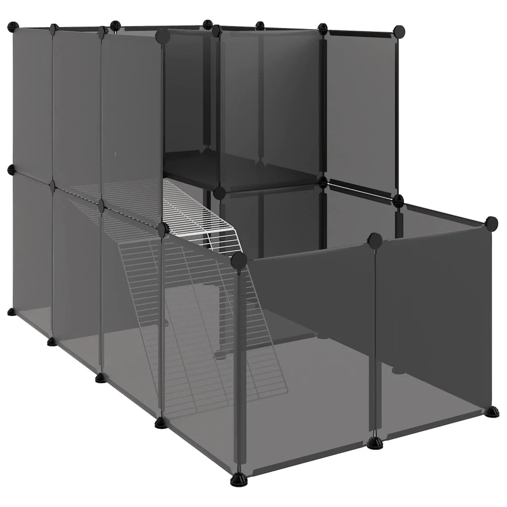 Gabbia per piccoli animali 142 x 74 x 93 cm PP e acciaio nero 02_0041646