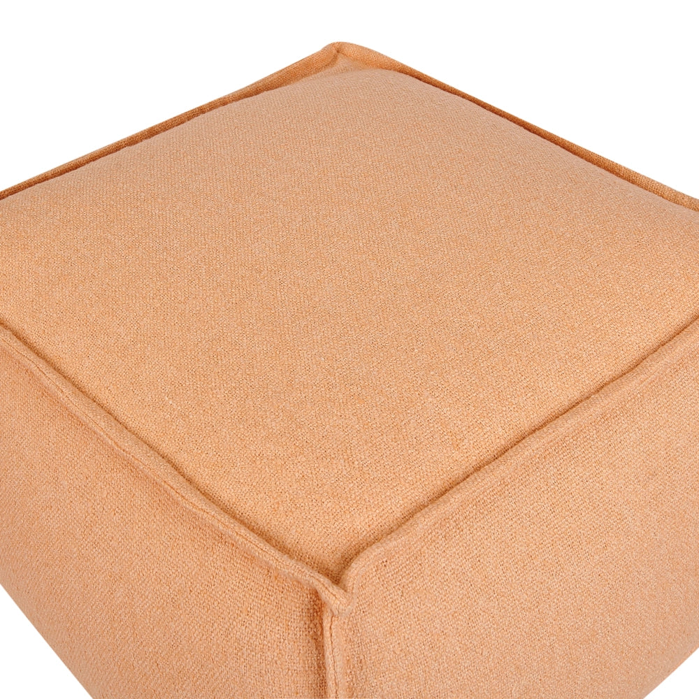 Pouf in cotone arancione imbottito con EPS di forma quadrata 50 x 50 cm poggiapiedi soggiorno accessorio per la casa