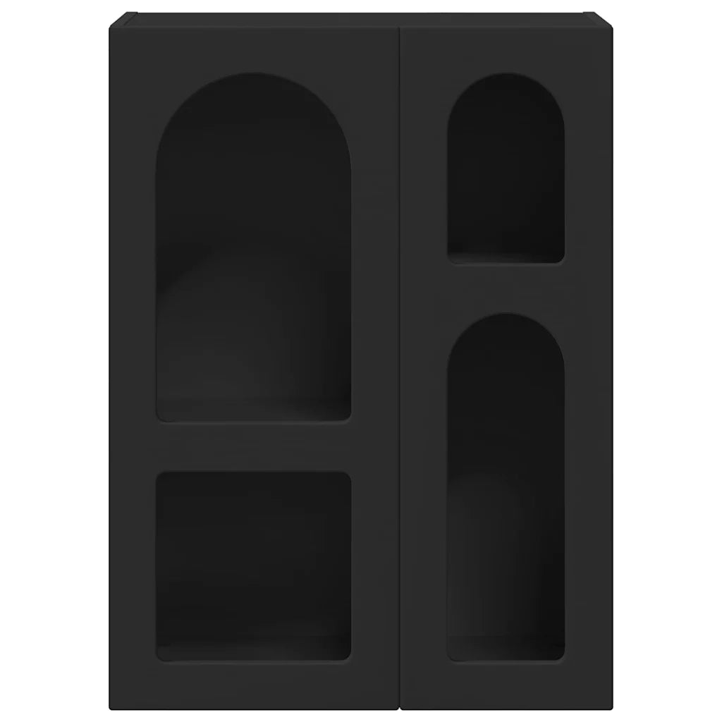 Credenza-Buffet-Armadio da cucina Nero 59 x 35 x 80.5 cm Legno multistrato