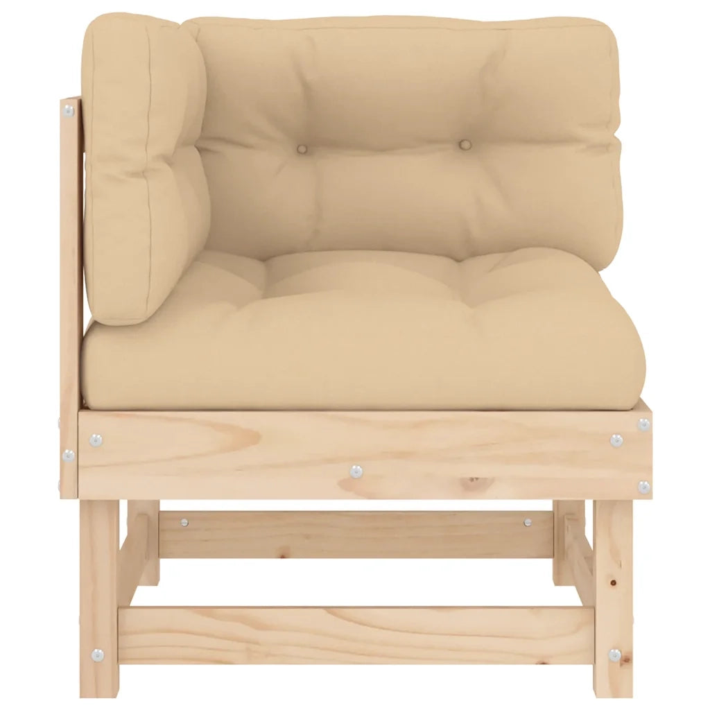 Divani Angolari con Cuscini 2 pz in Legno Massello di Pino 825450