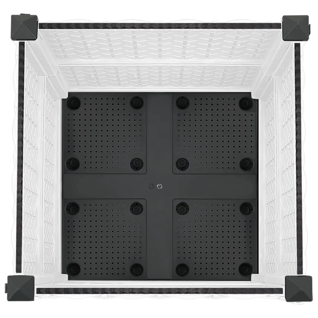 Fioriera rialzata per piante fiori patio giardino 40 x 40 x 38 cm polipropilene bianco 02_0039227