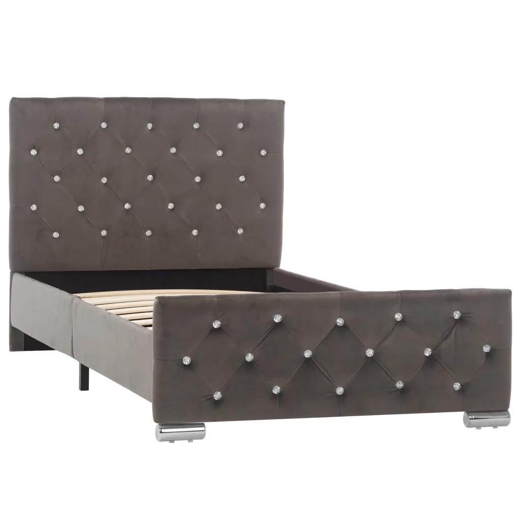 Giroletto-Struttura Letto Grigio in Velluto 90x200 cm 855837