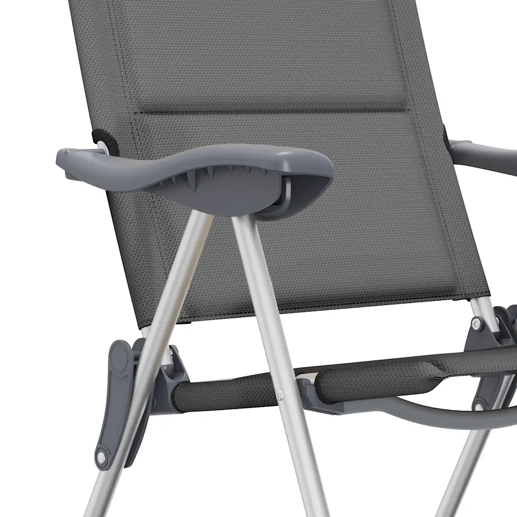 Sedie da Campeggio 2 pz in Alluminio Grigio 58x69x111 cm 44312