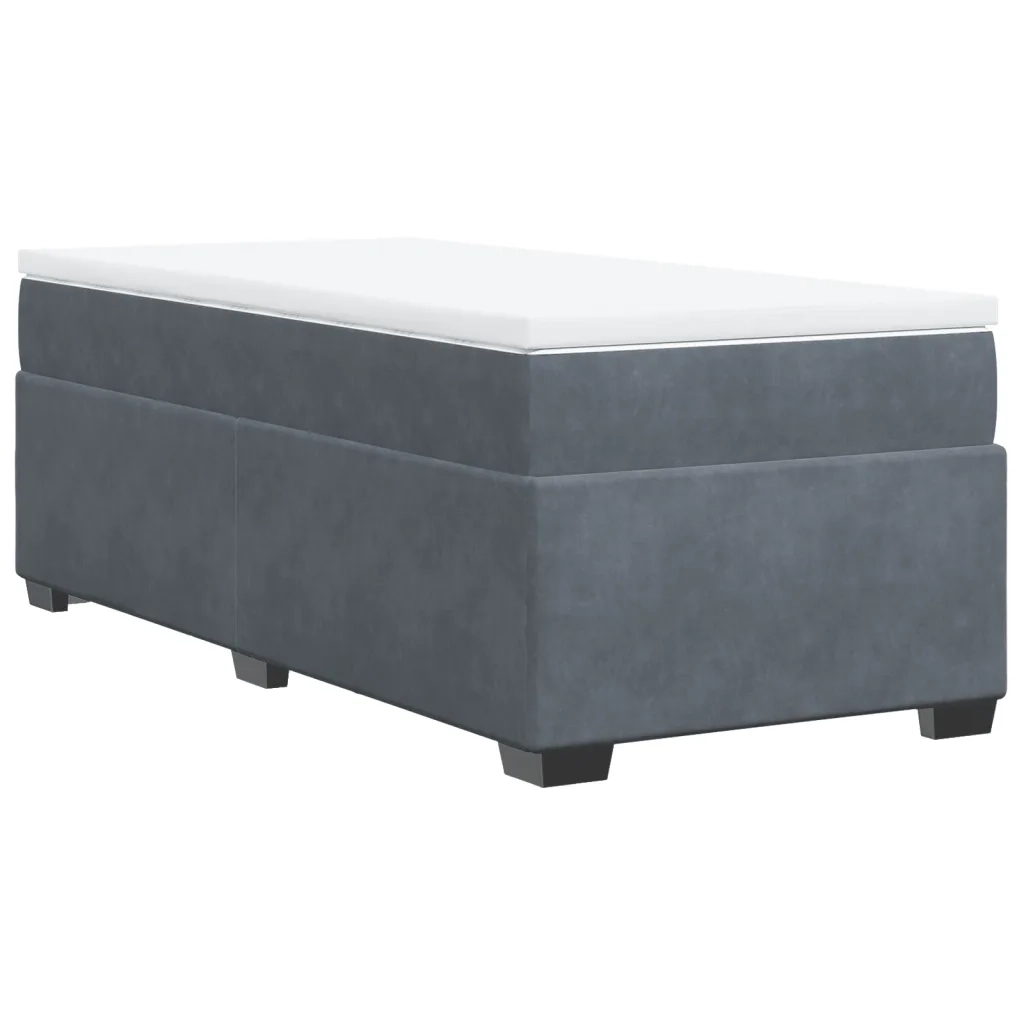 Giroletto a Molle con Materasso-Struttura Letto Grigio Scuro 90x200 cm Velluto 463862