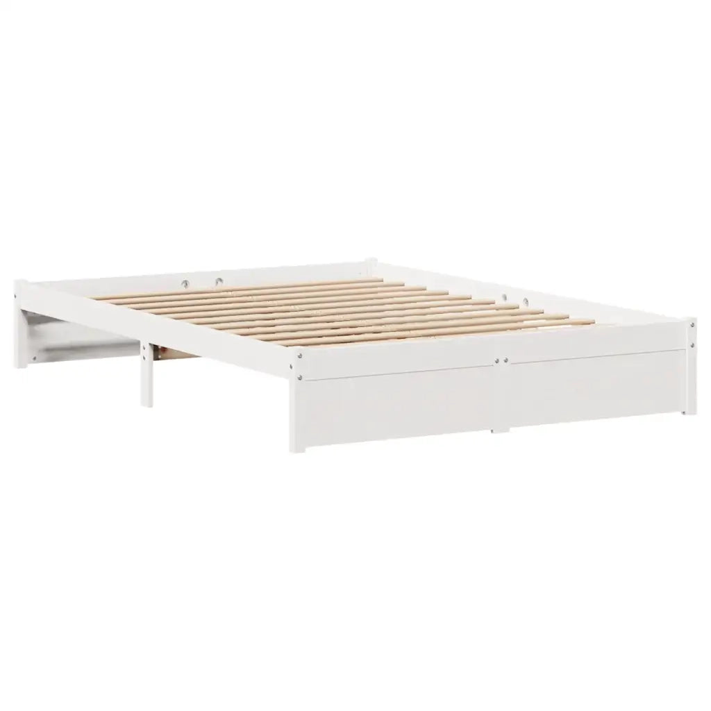 Letto senza Materasso Bianco 140x190 cm Legno Massello di Pino