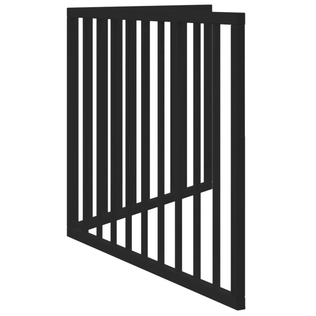 vidaXL Cancello per Cani Pieghevole 2 Pannelli Nero 160cm Legno Pioppo