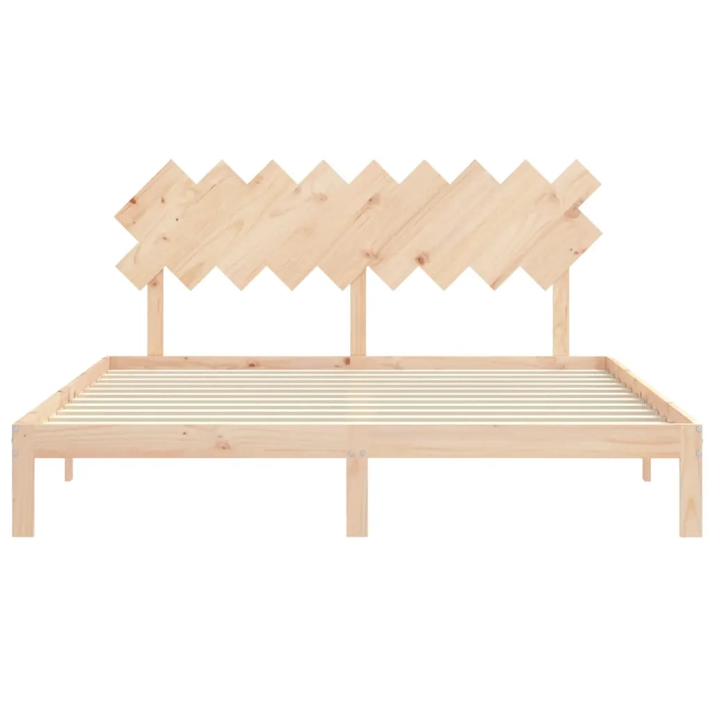Letto matrimoniale | Letto per adulti | Giroletto con Testiera Super King Size in Legno Massello