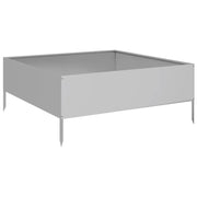 Fioriera | Cassetta per fiori | Vaso Rialzata da Giardino 100x100x41 cm in Acciaio Zincato