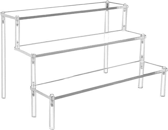Oggetto di esposizione in acrilico trasparente per dessert e cupcake con supporto di esposizione, figura pop veganistica e stand per rossetto (30 x 8 cm)