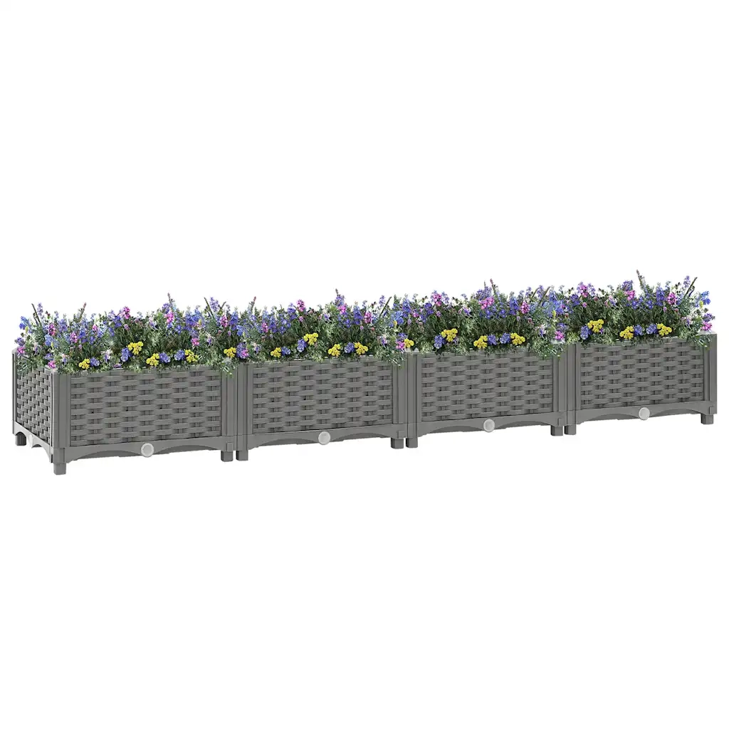 Fioriera Rialzata-Vaso da Esterno-Fioriera Elevata 160x40x23 cm in Polipropilene 304519