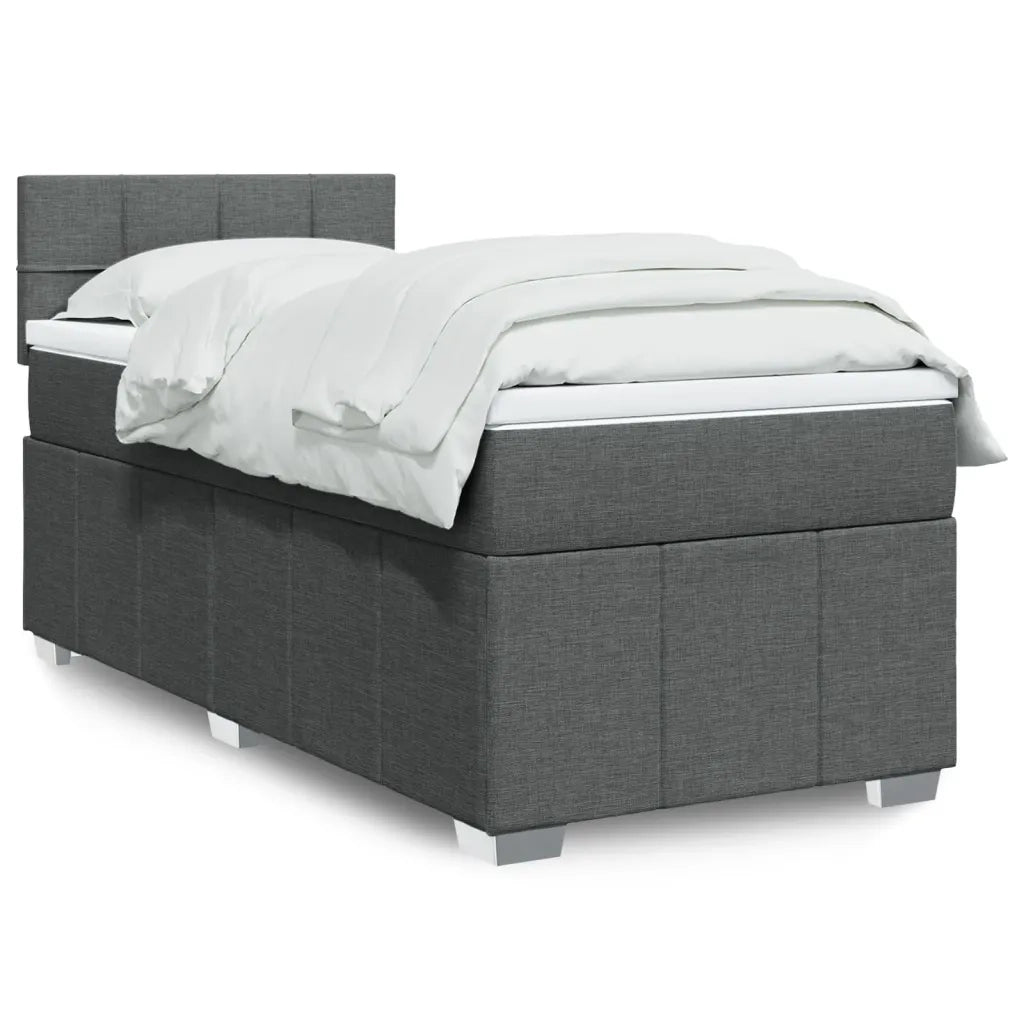 Giroletto a Molle con Materasso Grigio Scuro 90x200 cm Tessuto 3286952