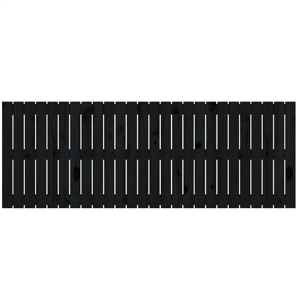 Testiera da Parete Nera 166x3x60 cm in Legno Massello di Pino