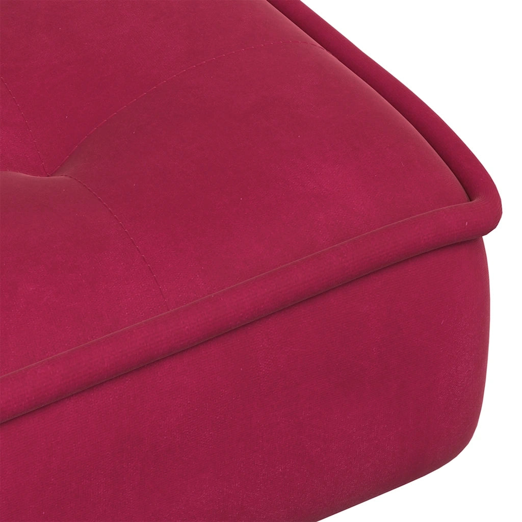 Divano Sedia-Poltrona Relax con Poggiapiedi Rosso Vino in Velluto 354361