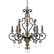 Lampadario Classico Marquette Acciaio Bronzo Heirloom 9 Luci E14