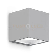 GES171- APPLIQUE 2 LUCI ATTACCO GX53 ALLUMINIO E VETRO COLORE GRIGIO ALLUMINIO