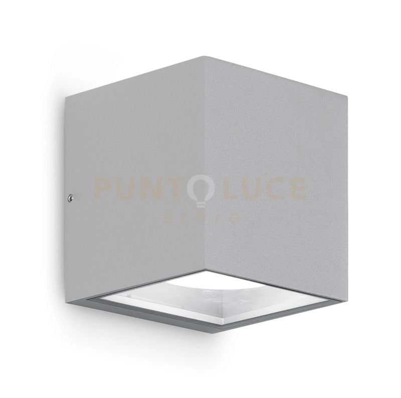 GES171- APPLIQUE 2 LUCI ATTACCO GX53 ALLUMINIO E VETRO COLORE GRIGIO ALLUMINIO