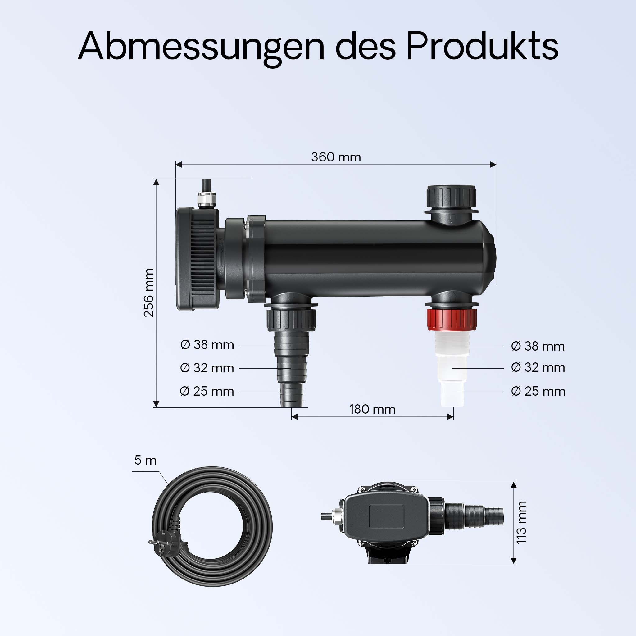 CUV-318 Chiarificatore acqua per laghetti Filtro luminoso 18W