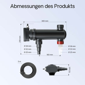 CUV-318 Chiarificatore acqua per laghetti Filtro luminoso 18W