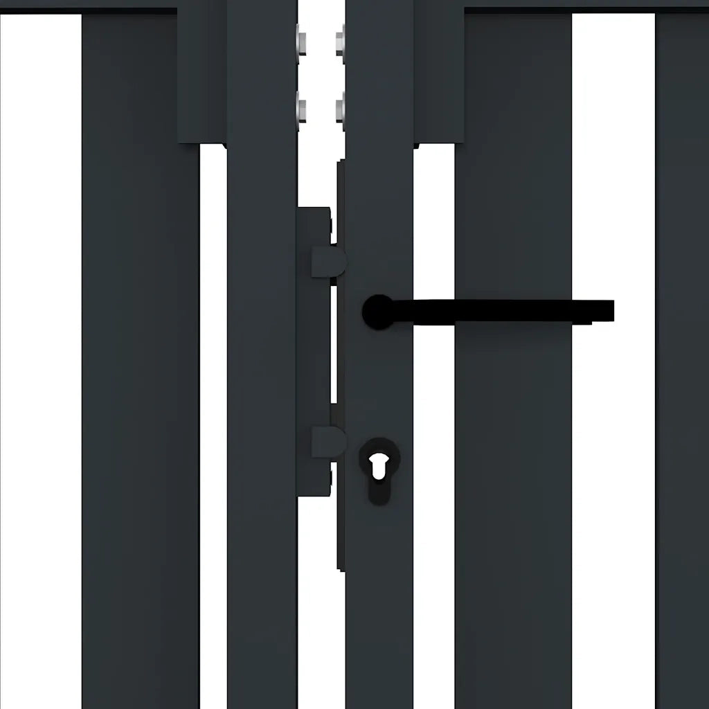 Cancello per Recinzione a doppia Porta in Acciaio 300x150 cm Antracite 146353