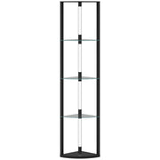 Lampada da Terra con 5 Ripiani e Luce LED 3 Livelli di Luminosità e Interruttore a Pedale Nero