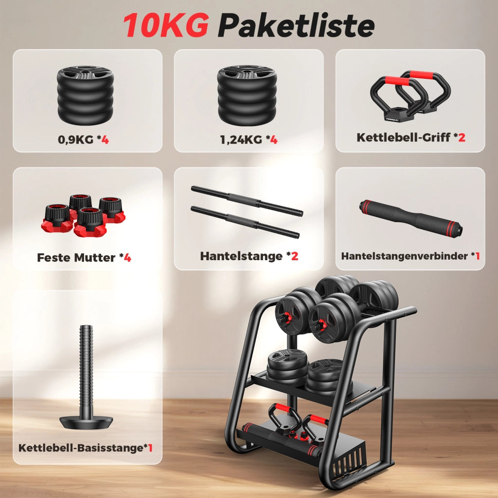 Set di manubri regolabili 10-20kg ¨C zephmum ¨C Hanteln, Kettlebell, Langhantel
