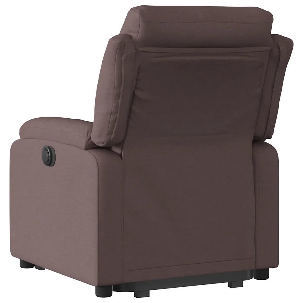 Poltrona Alzapersona Reclinante Elettrica Marrone Scuro Tessuto 3205009