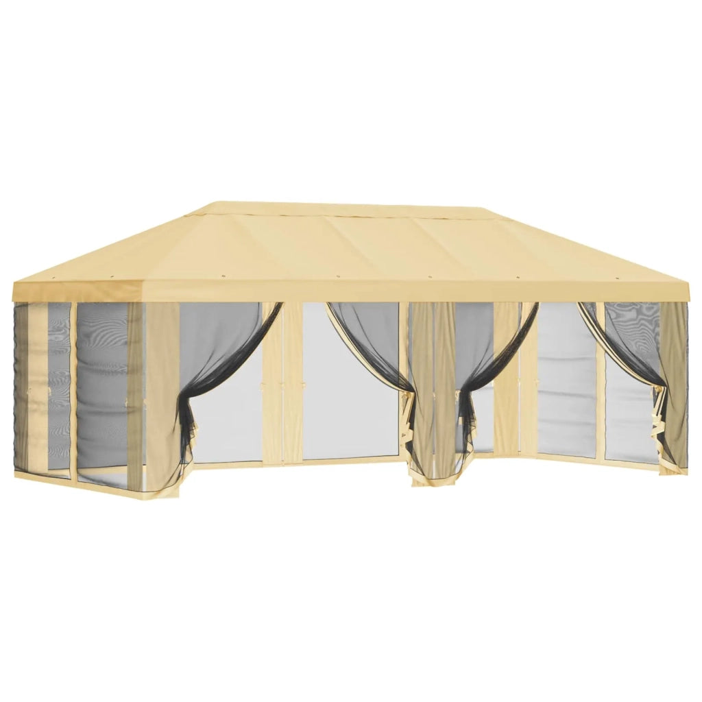 Copertura Gazebo con Pareti Laterali Crema 600,5 x 300,5 cm 900436